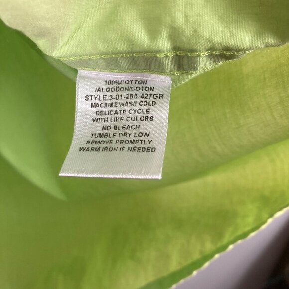 Mens Roper Western Pearl Snap Long Sleeve Shirt Lime Green S Cotton - Picture 7 of 7